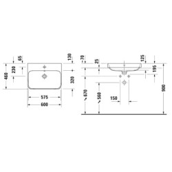 Duravit Happy D.2 Plus - Vasque 600x460 mm, blanc 2360600060
