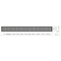 Alcadrain Grilles - Caillebotis pour auge linéaire 550 mm, noir mat PURE-550BLACK