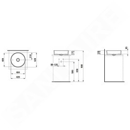 Laufen Kartell - Vasque, diamètre 420 mm, SaphirKeramik, avec LCC, blanc H8123314001121