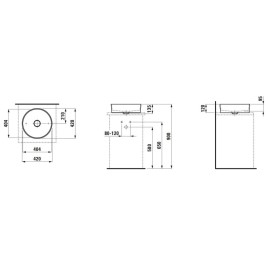 Laufen Kartell - Vasque, diamètre 420 mm, SaphirKeramik, blanc H8123310001121