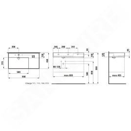 Laufen Kartell - Lavabo 900x460 mm, SaphirKeramik, avec LCC, blanc H8103384001121