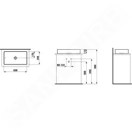 Laufen Living - Vasque, 600x340 cm, sans trop-plein, blanc H8114340001121