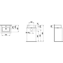 Laufen Living - Lave-mains 450x380 mm, avec 1 trou pour robinetterie, blanc H8154330001041