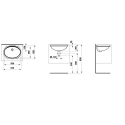 Laufen Savoy - Vasque à encastrer, 545x420 mm, sans trop-plein, blanc H8131920001551