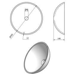 Sapho Beauty - Vasque à poser, diamètre 420 mm, verre/bronze 2501-21