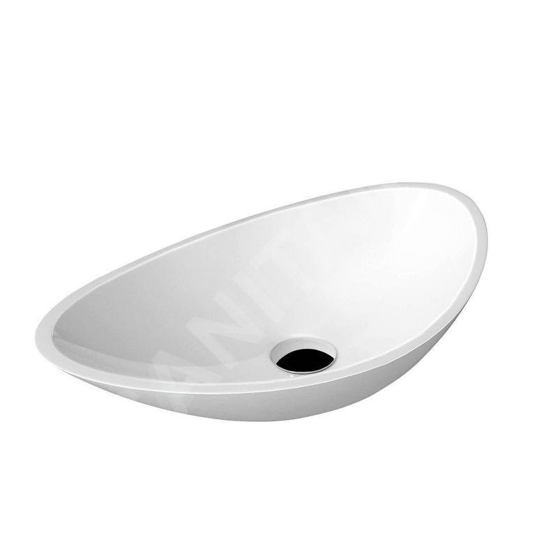 Sapho Rosseta - Vasque, 564x323 mm, marbre coulé, blanc RS564