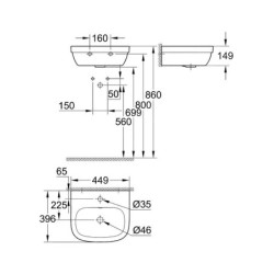 Grohe Euro Ceramic - Lave-mains avec trop-plein, 450x400 mm, blanc alpin 39324000