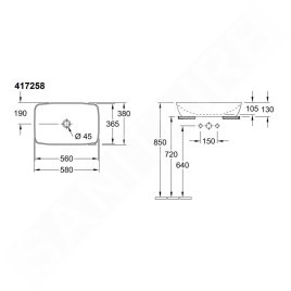 Villeroy & Boch Artis - Vasque, 580x380 mm, Powder 417258BCT0