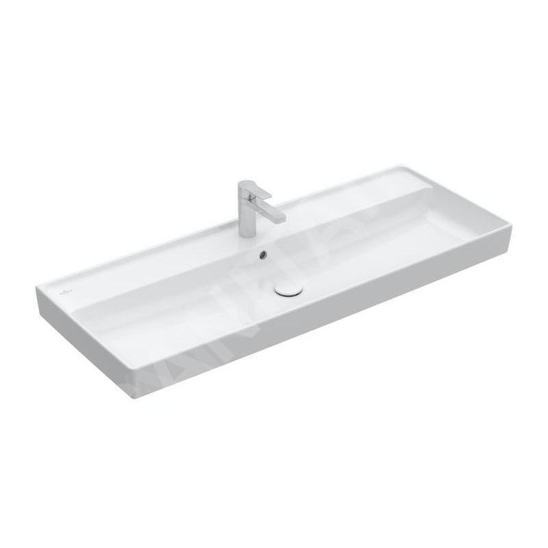 Villeroy & Boch Collaro - Meuble lavabo 1200x470 mm, avec trop-plein, trou de robinetterie, CeramicPlus, Stone White 4A33C5RW