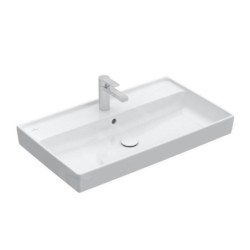 Villeroy & Boch Collaro - Meuble lavabo 800x470 mm, avec trop-plein, trou de robinetterie, blanc alpin 4A338G01