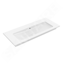 Villeroy & Boch Venticello - Meuble lavabo 1000x500 mm, avec trop-plein, sans trou de robinetterie, CeramicPlus, blanc alpin