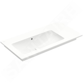 Villeroy & Boch Venticello - Meuble lavabo 1000x500 mm, avec trop-plein, sans trou de robinetterie, CeramicPlus, blanc alpin