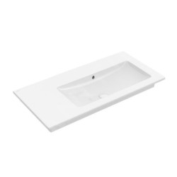 Villeroy & Boch Venticello - Meuble lavabo 1000x500 mm, avec trop-plein, sans trou de robinetterie, CeramicPlus, blanc alpin