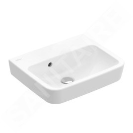 Villeroy & Boch O.novo - Lave-mains 450x370 mm, avec trop-plein, sans trou de robinetterie, CeramicPlus, blanc alpin 434447R1