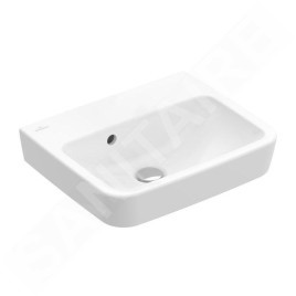 Villeroy & Boch O.novo - Lave-mains 500x370 mm, avec trop-plein, sans trou de robinetterie, CeramicPlus, blanc alpin 434452R1