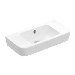 Villeroy & Boch O.novo - Lave-mains Compact, 500x250 mm, avec trop-plein, sans trou de robinetterie, blanc alpin 43425201