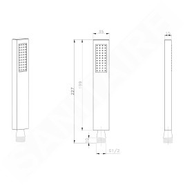 Sapho Douches - Pommeau de douche,1 jet, doré DO319