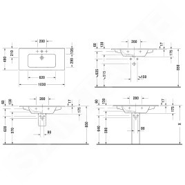 Duravit ME by Starck - Meuble-lavabo 1030x490 mm, blanc mat 2336103260