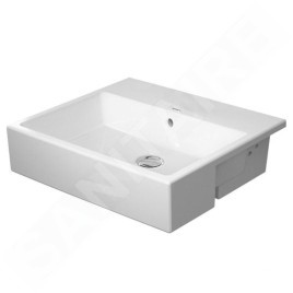 Duravit Vero Air - Lavabo semi-encastrable 550x470 mm, avec trop-plein, sans trou pour robinetterie, WonderGliss, blanc