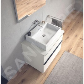 Duravit Vero Air - Meuble lavabo 600x470 mm, avec trop-plein, sans trou de robinetterie, WonderGliss, blanc 23506000281