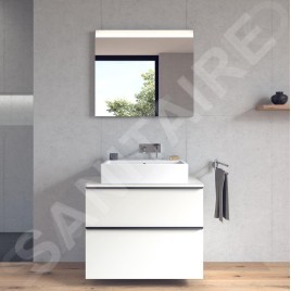 Duravit Vero Air - Meuble lavabo 600x470 mm, avec trop-plein, sans trou de robinetterie, WonderGliss, blanc 23506000281