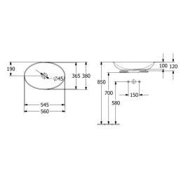 Villeroy & Boch Loop&Friends - Vasque, 560x380 mm, avec trop-plein CeramicPlus, graphite 4A4700i4