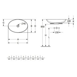 Villeroy & Boch Loop&Friends - Vasque, 620x420 mm, avec trop-plein CeramicPlus, graphite 4A4800i4