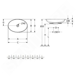 Villeroy & Boch Loop&Friends - Vasque, 620x420 mm, sans trop-plein, CeramicPlus, Stone White 4A4801RW