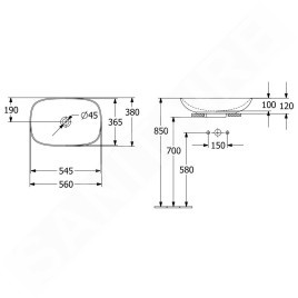 Villeroy & Boch Loop&Friends - Vasque, 560x380 mm, avec trop-plein, CeramicPlus, Stone White 4A4900RW