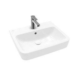 Villeroy & Boch O.novo - Vasque, 550x460 mm, avec trop-plein, trou pour robinet, AntiBac, CeramicPlus, blanc alpin 4A41MGT2