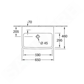 Villeroy & Boch O.novo - Vasque, 650x460 mm, sans trop-plein, sans trou pour robinet, blanc alpin 4A41KF01