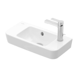 Villeroy & Boch O.novo - Lave-mains Compact 500x250 mm, avec trop-plein, trou pour robinet à droite, AntiBac, CeramicPlus,
