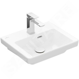 Villeroy & Boch Subway 3.0 - Meuble-lavabo 450x370 mm, avec trop-plein, trou pour robinet, CeramicPlus, blanc alpin 4370FKR1