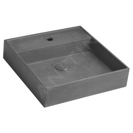 Sapho Quadrado - Vasque, 460x460 mm, sans trop-plein, 1 trou de robinetterie, noir granite AR468