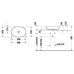 Duravit Luv - Vasque, 500x350 mm, sans trop-plein, WonderGliss, blanc / blanc satin mat 03795026001