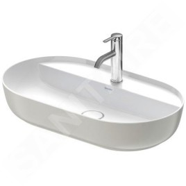 Duravit Luv - Vasque, 700x400 mm, sans trop-plein, avec trou pour robinetterie, WonderGliss, blanc / gris satin mat 03807023001