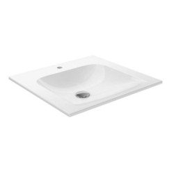 Keuco Plan - Lavabo 505x494 mm, trop-plein caché, trou pour robinetterie, CleanPlus, blanc 32940315001
