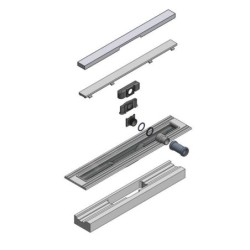 I-Drain Liquid - Caniveau de douche 80 cm, avec grille, blanc EP5.SS.0800.W