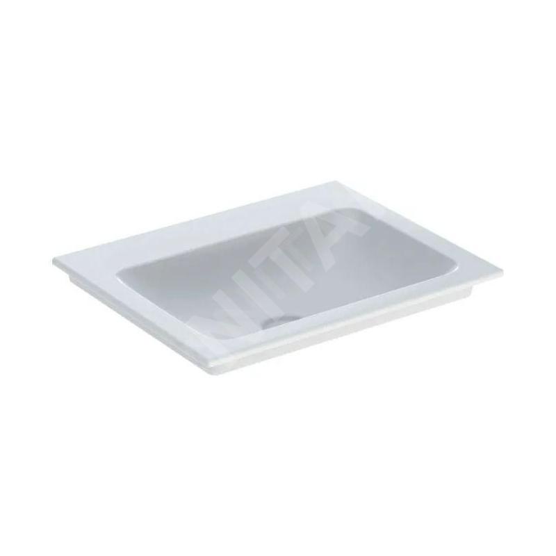 Geberit ONE - Meuble-lavabo 600x480x140 mm, sans trop-plein, sans trou pour robinetterie, KeraTect, blanc 505.011.01.1