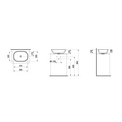 Laufen Lua - Vasque, 50x35 cm, sans trop-plein, blanc H8120830001121