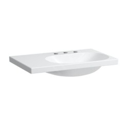 Laufen Lua - Lavabo de meuble 75x46 cm, sans trop-plein, 3 trous pour robinetterie, blanc H8170850001581
