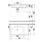 Jika Mio-N - Lavabo, 75x45 cm, avec trop-plein, trou pour robinetterie, Jika Perla, blanc H8117101001041
