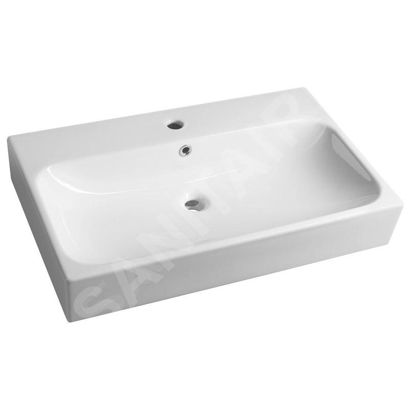 Sapho Toridi - Lavabo 76x47 cm, avec trop-plein, trou pour robinetterie, blanc TU0226