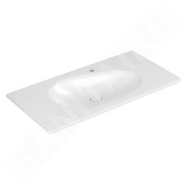 Villeroy & Boch Antao - Meuble lavabo 100x50 cm, avec trop-plein, trou de robinetterie, CeramicPlus, blanc alpin 4A76ABR1