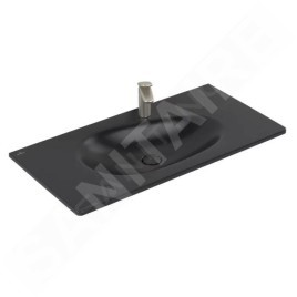 Villeroy & Boch Antao - Meuble lavabo 100x50 cm, avec trop-plein, trou de robinetterie, CeramicPlus, Pure Black 4A76ABR7