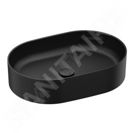 Ravak Ceramic - Vasque à poser, 550x370 mm, sans trop-plein, noir mat XJX0D155000