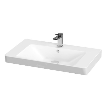 Cersanit Mille - Lavabo 81x49 cm, avec trop-plein, trou pour robinetterie, blanc K675-003