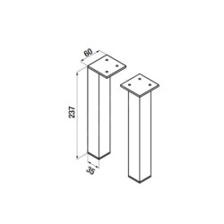 Jika Cube - Pieds pour armoires, chrome H4944021760001
