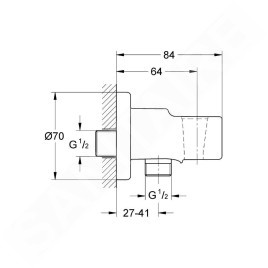 Grohe Relexa - Coude de raccordement mural, chrome 28628000