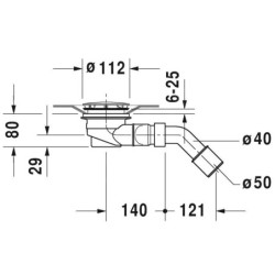 Duravit Accessoires - Garniture de vidage pour receveur de douche, chrome 791260000001000